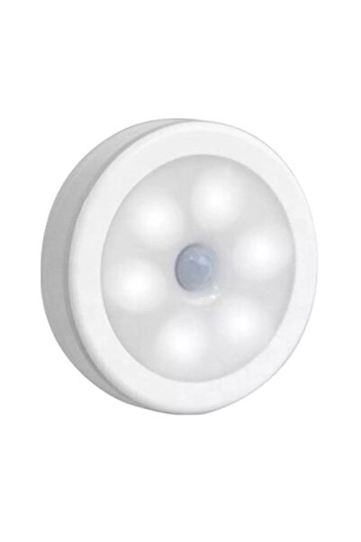 UIQ Lampă cu 6 LED-uri, senzor de mișcare, lumină rece, rază de detecție 3 m, 50 lumeni, plastic, alb