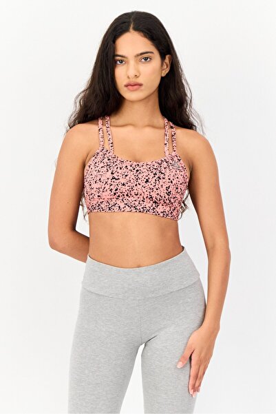 Reebok حمالة صدر رياضية نسائية غير مبطنة بشعار العلامة التجارية، متعددة الألوان