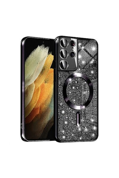 Dali Protective Case Compatible with Samsung Galaxy S21 Ultra 5G, Luxury Glitter, MagSafe Compatible, TPU