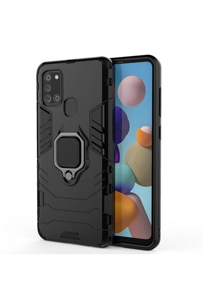 Dali Protective Case for Samsung Galaxy A21s, Silicone Shield, with Magnetic Ring, Black