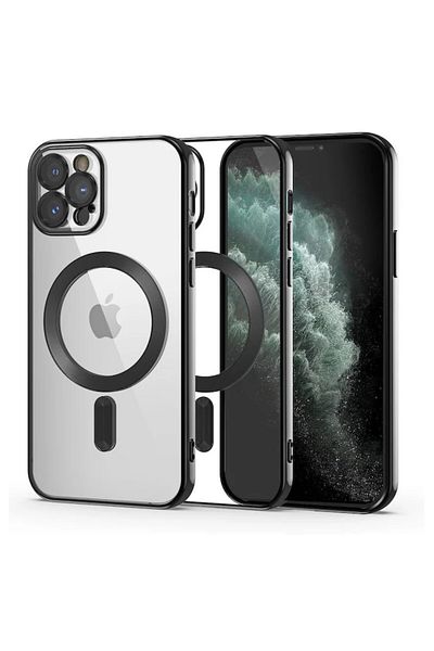 Dali Protective Case Compatible with Apple iPhone 11 Pro, MagSafe Pro, TPU, Black-Transparent