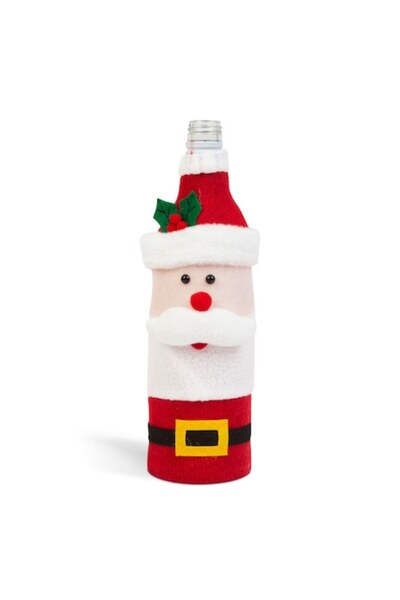 Dali Capac de sticlă, model Moș Crăciun, 27x12cm, poliester, multicolor