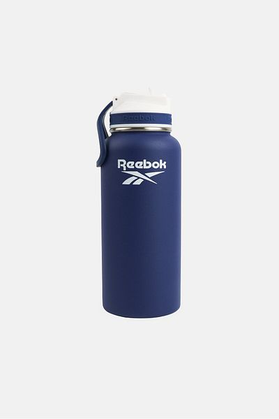 Reebok زجاجة مياه بشعار العلامة التجارية من الفولاذ المقاوم للصدأ سعة 950 مل، لون أزرق