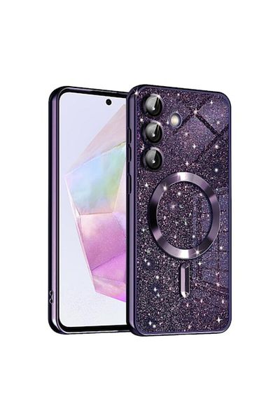 Dali Protective Case Compatible with Samsung Galaxy A35 5G, Luxury Glitter, MagSafe Compatible, TPU, Purp