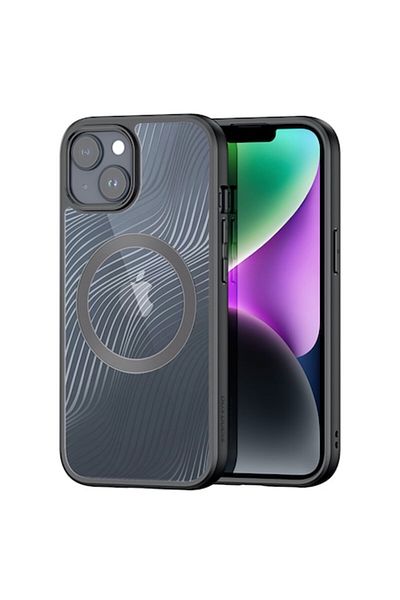 Dali Protective Case Compatible with Apple iPhone 15, Aimo MagSafe Series, TPU, Black-Transparent