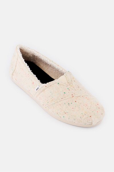 Toms Women Alpargata Speckled Twill Slip On Casual Shoes, Beige