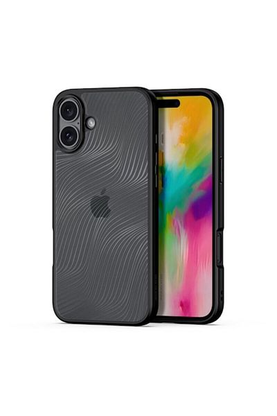 Dali Protective Case Compatible with Apple iPhone 16, Aimo Series, Reinforced Black Edges, TPU, Transpare