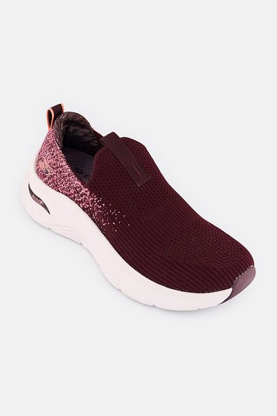 SKECHERS Women Aech Fit D Lux Key Journey Slip On Training Shoes, Burgundy
