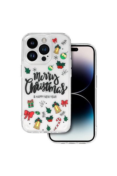 Dali Protective Case Compatible with Apple iPhone 14 Pro, Christmas Motifs, Design 3, Merry Christmas, TP