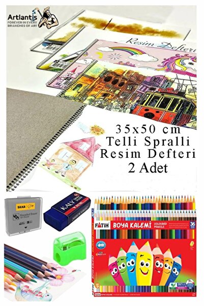 Artlantis 36 لونًا من الطلاء الجاف فاتح 35 × 50 سم دفتر رسم سلكي مع ممحاة عجي...