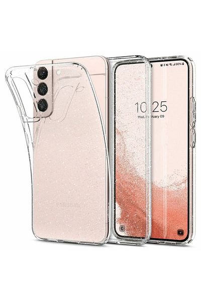 dalip Protective Case Compatible with Samsung Galaxy S22 5G, Liquid Crystal Glitter, Silicone, Transparent