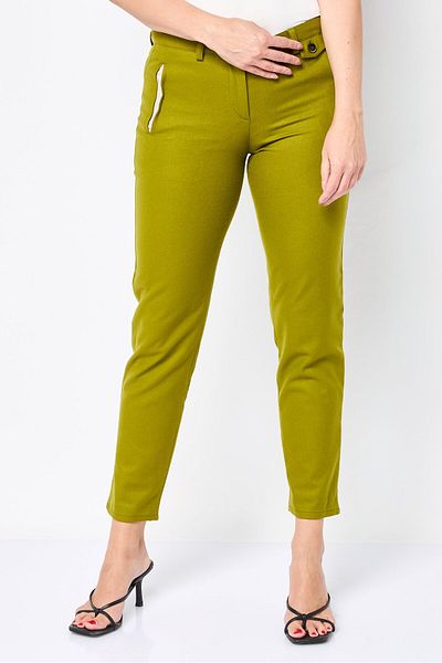 Harmont & Blaine Women Regular Fit Solid Straight Leg Pants, Olive