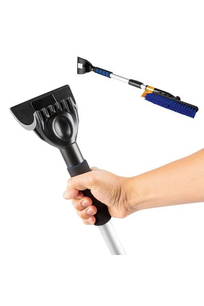 Dali Racletă automată pentru dezghețare, telescopică, perie rotativă, 77,5-100 cm, plastic și metal, negru-albastru