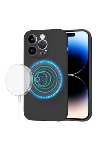 Dali Protective Case Compatible with Apple iPhone 14 Pro, SoftFlex, MagSafe Compatible, Silicone, Black