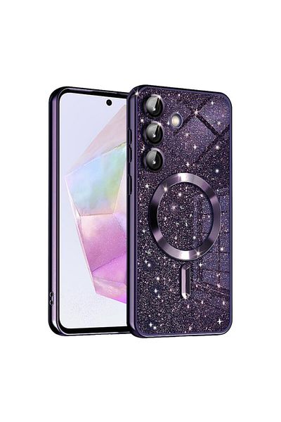 Dali Protective Case Compatible with Samsung Galaxy A35 5G, Luxury Glitter, MagSafe Compatible, TPU, Purp