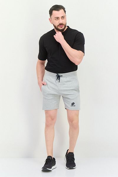 Lotto Men Brand Logo Drawstring Basic Shorts, Grey