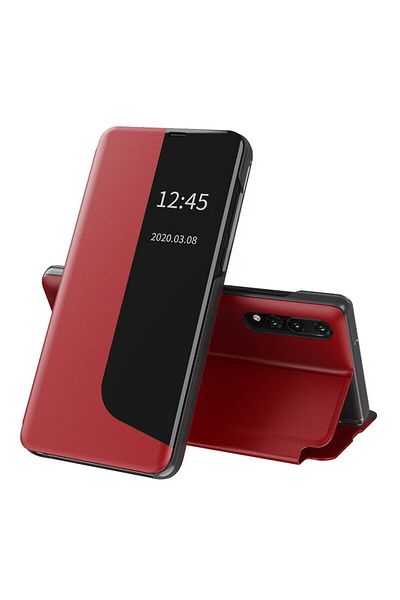 Dali Protective Flip Cover Compatible with Huawei P20 Pro, Sleep Case, Leather, Red
