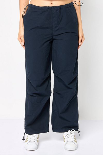 Koton Women Regular Fit Solid Straight Leg Pants, Navy