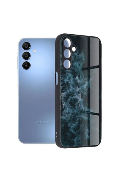 Dali Protective Case Compatible with Samsung Galaxy A15 4G/5G, Glaze Series, TPU, Blue Nebula, Multicolor