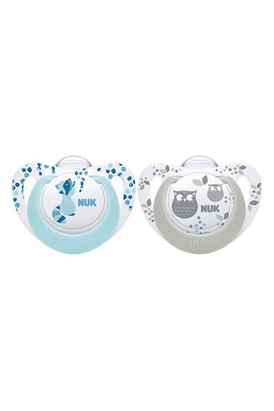 Nuk Suzeta Genius Color Silicon M1 Bleu 0-6 luni Set 2 Bucati