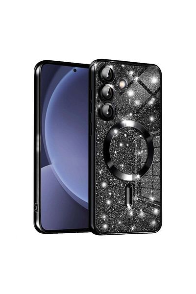 Dali Protective Case Compatible with Samsung Galaxy S25, Luxury Glitter, MagSafe-Compatible, TPU, Transpa