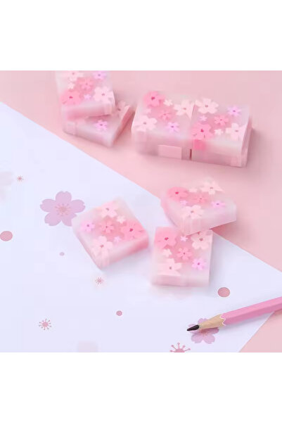 NaSaDAN Sakura Şeffaf Çiçekli Silgi – Estetik ve Yumuşak Silme Deneyimi (TEKLİ)