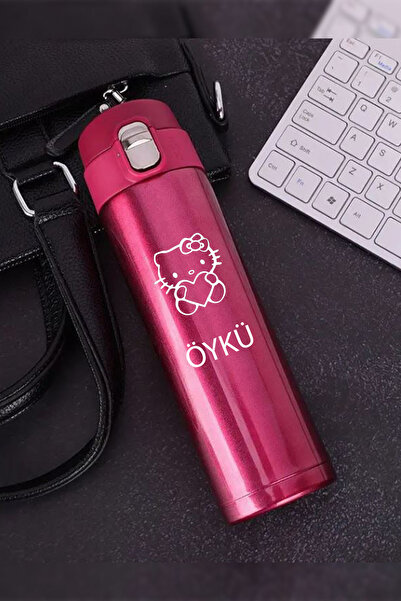 İŞTE BU Kilitli Paslanmaz Çelik Vakumlu HELLO KITTY Termos 500 ml - Sızdırmaz...