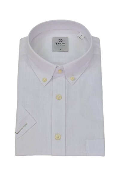 KAMER Men's Classic Solid Color Short Sleeve Shirt Cotton 9410 Bgl-St04746
