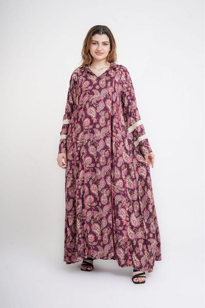 IKKXA Elegant Patterns Collared Jalabiya