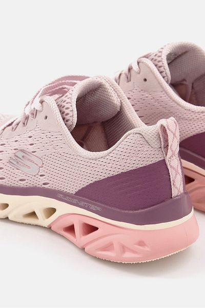 SKECHERS Women Glide Step Lace Up Sport Shoes, Mauve
