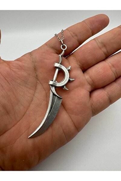 Yuchicly قلادة للرجال والنساء على شكل سيف محارب قديم - إكسسوار معدني على الطر...