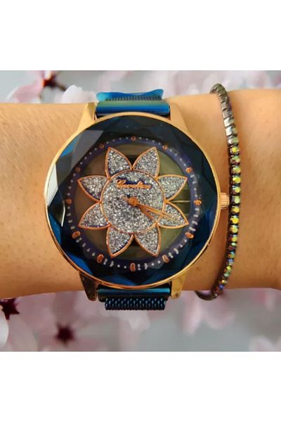 OEM Set ceas casual de damă cu brățară inclusă display analog mecanism quartz curea metalică albas