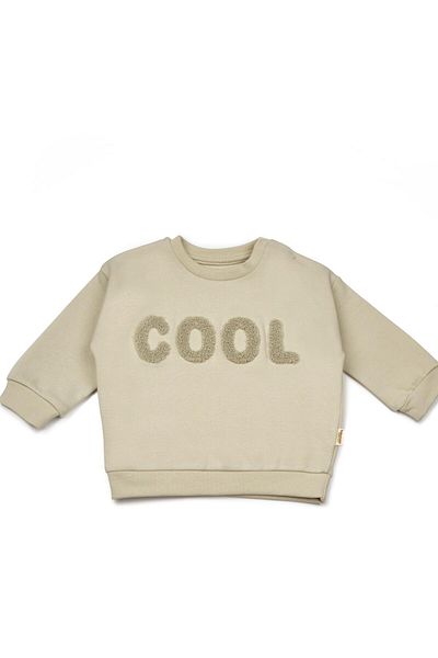 Magu Baby Cotton Cool Lettering Applique Sweatshirt and Sweatpants Bottom-Top Set