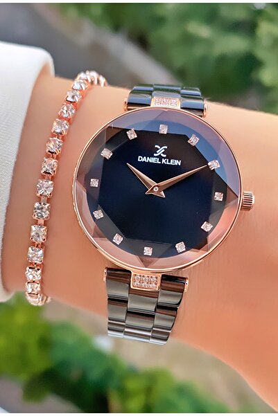 Daniel Klein Marka -Orijinal -Siyah Renk - Kesme Cam- Çelik Kordon- Kadın- Ko...