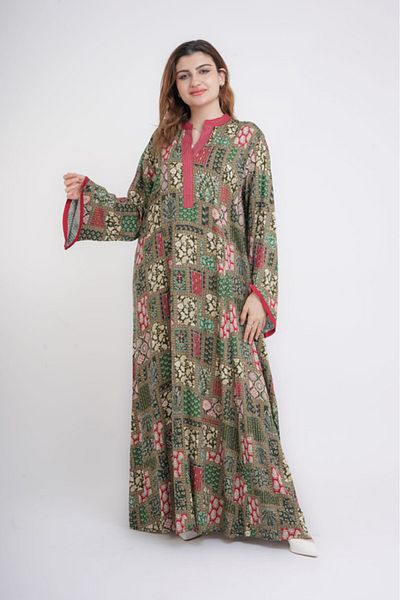 IKKXA Printed Bloom Luxe Jalabiya