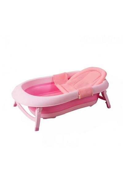 OEM Foldable baby bathtub with removable hammock - Pink