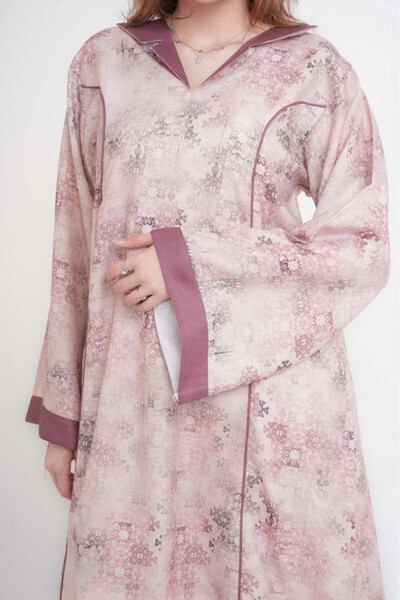 IKKXA Elegant Patterns Collared Jalabiya