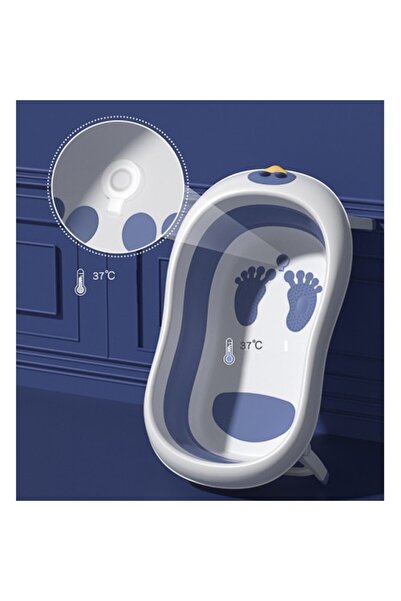 OEM Cadă de baie pliabilă pentru bebeluși cu hamac albastru detașabil