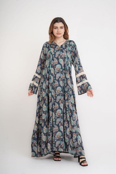 IKKXA Elegant Patterns Collared Jalabiya