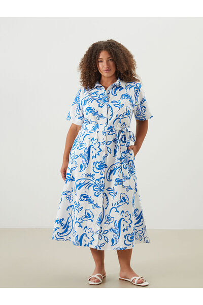 LC Waikiki Yeni Sezon Cicekli Kusakli Gomlek Elbise - S5M312Z8