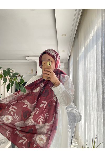 EFSA SCARF Rose Pattern Bordo