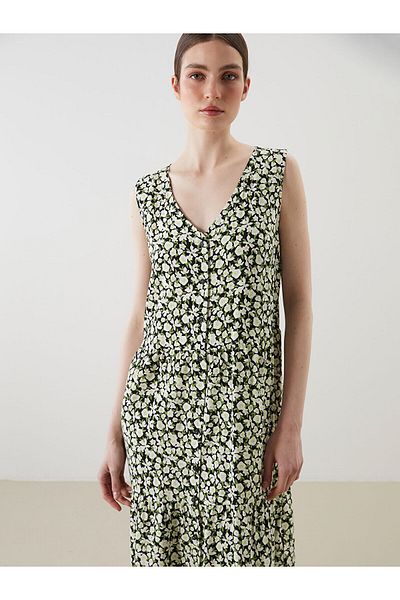 LC Waikiki V-Neck Floral A-Line Dress