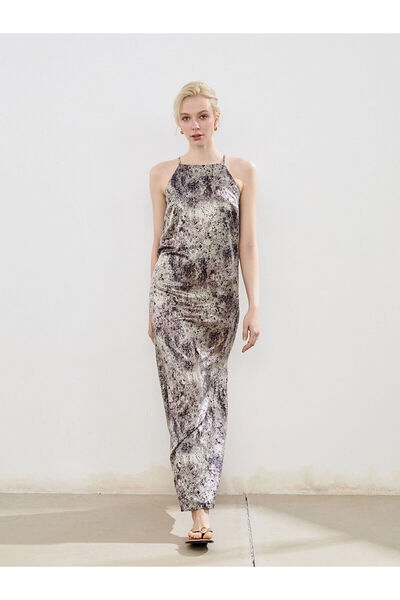 LC Waikiki Vizyon New Season Halter Neck Patterned Strap Dress