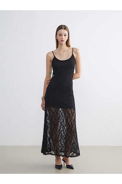 LC Waikiki Rochie Brode cu bretele brodate cu decolteu U