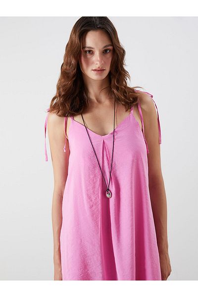LC Waikiki V Neck Strap Modal Blend Mini Dress