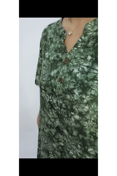 AKŞEN GİYİM Rochie de damă, mărime mare, 100% bumbac, viscoză, cu mânecă scurtă, până la genunchi