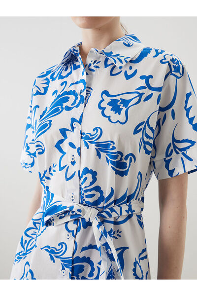 LC Waikiki Yeni Sezon Cicekli Kusakli Gomlek Elbise - S5M312Z8
