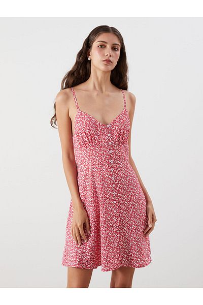LC Waikiki Mini rochie din amestec modal cu talie florală