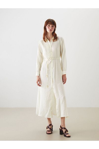 LC Waikiki Modal Blend Ruffle Shirt Dress