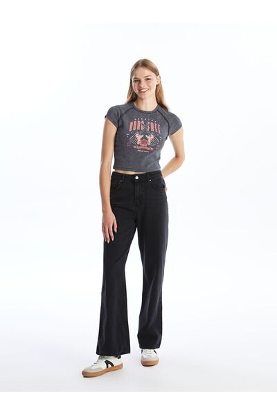 LC Waikiki Black Wideleg Women's Jeans